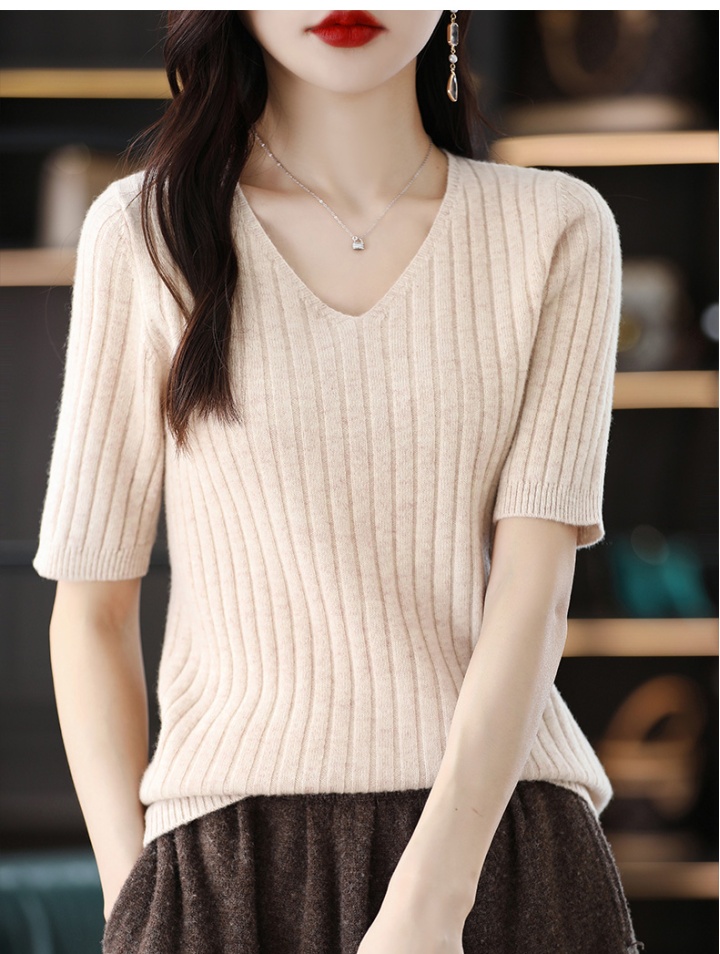 Simple tops all-match bottoming shirt for women