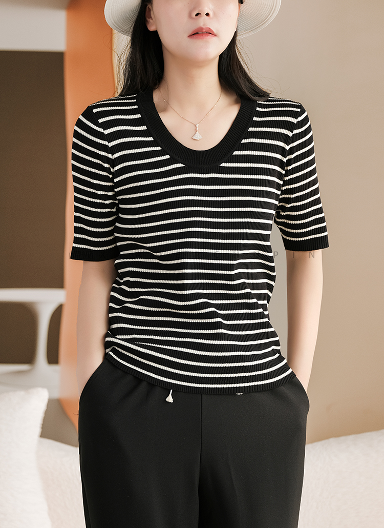 All-match round neck T-shirt short sleeve tops for women