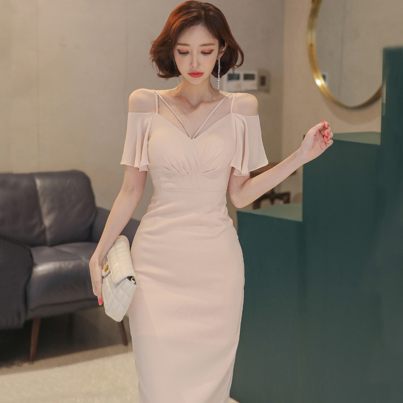 Fashion sling Korean style elegant simple sexy dress