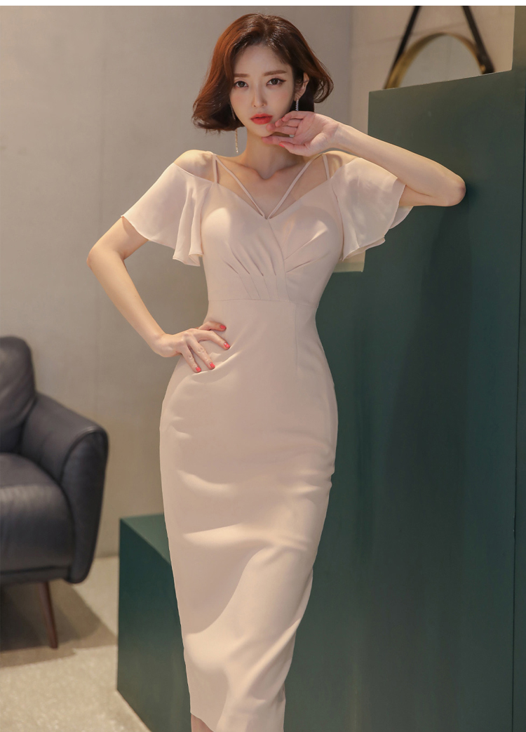 Fashion sling Korean style elegant simple sexy dress