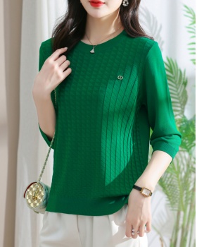 Summer knitted tops short sleeve thin T-shirt