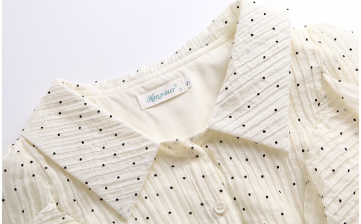 France style lapel shirt summer tops for women