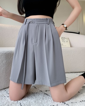 High waist loose business suit commuting shorts