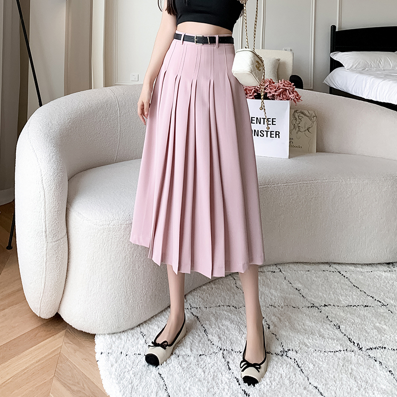 Long Casual pleated skirt fold big skirt long skirt