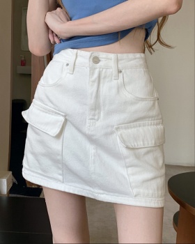 All-match pocket skirt summer work clothing