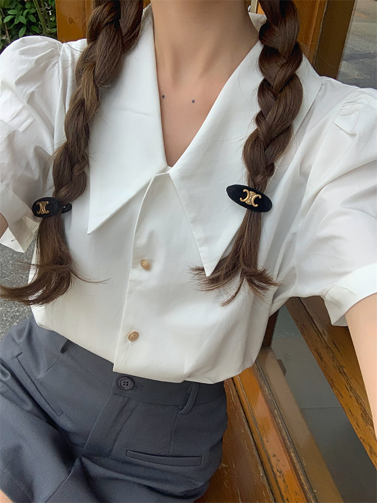 Summer simple short sleeve Korean style shirt