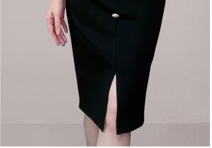 Split slim package hip pinched waist dress for women