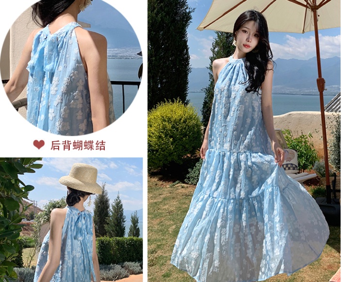 Strapless sleeveless long dress summer dress