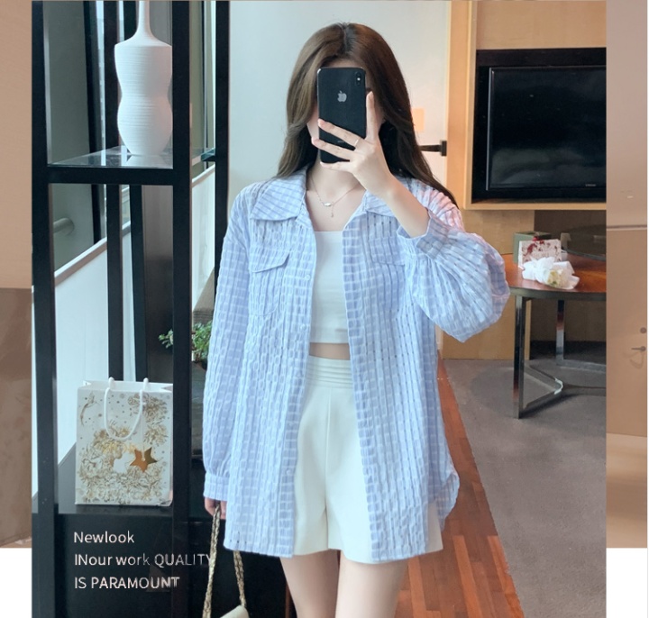 Korean style Western style shirt loose sun shirt for women
