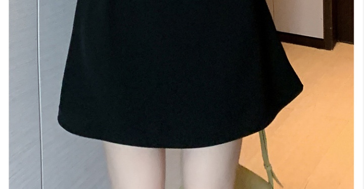 Black doll collar short sleeve dress for women