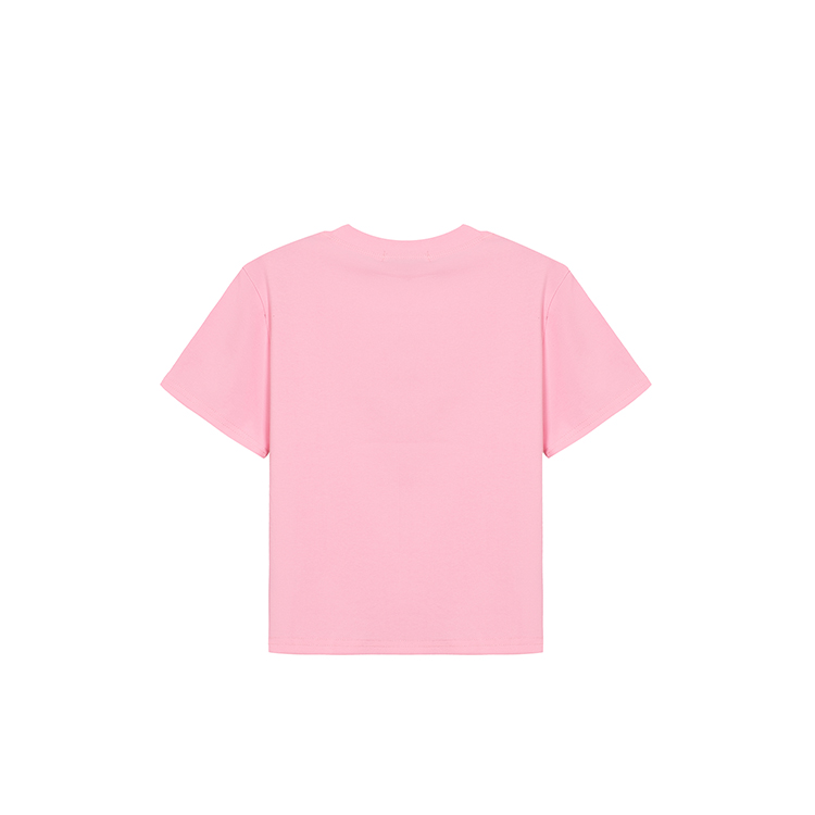 Letters spring and summer tops rabbit pink T-shirt for women
