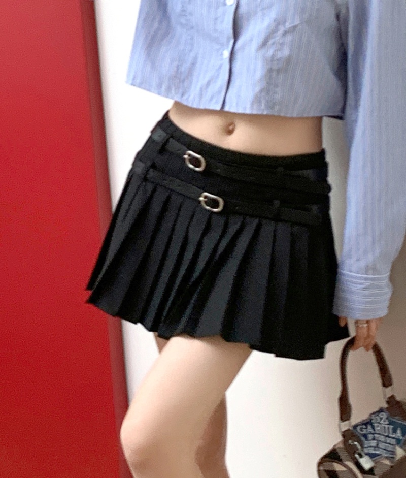 Anti emptied pleated skirt spring and summer belt