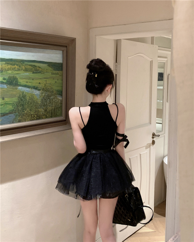 Strapless puff skirt all-match short skirt for women