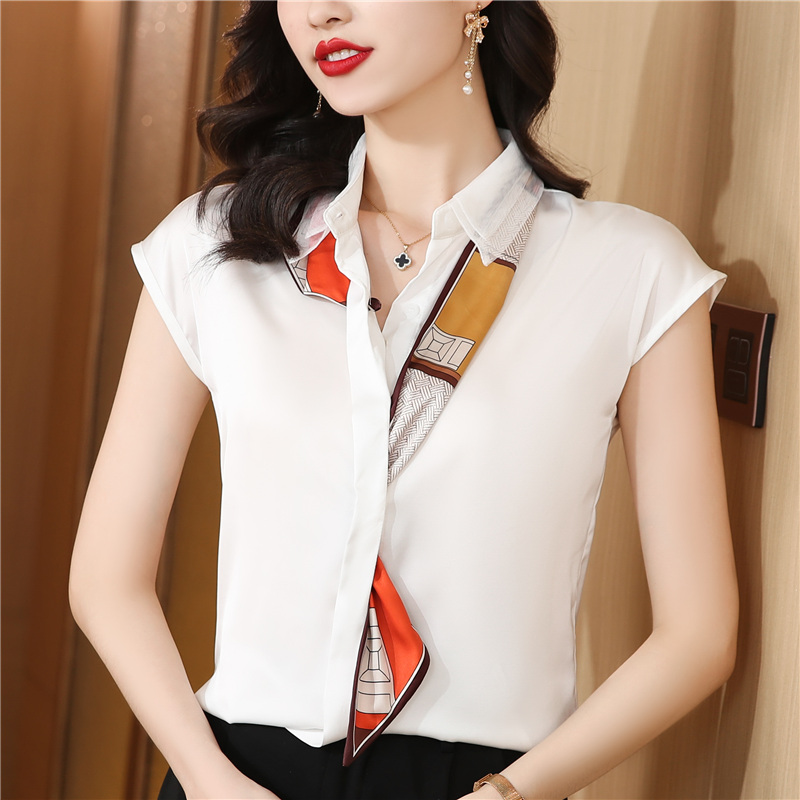 Thin temperament shirt France style tops for women