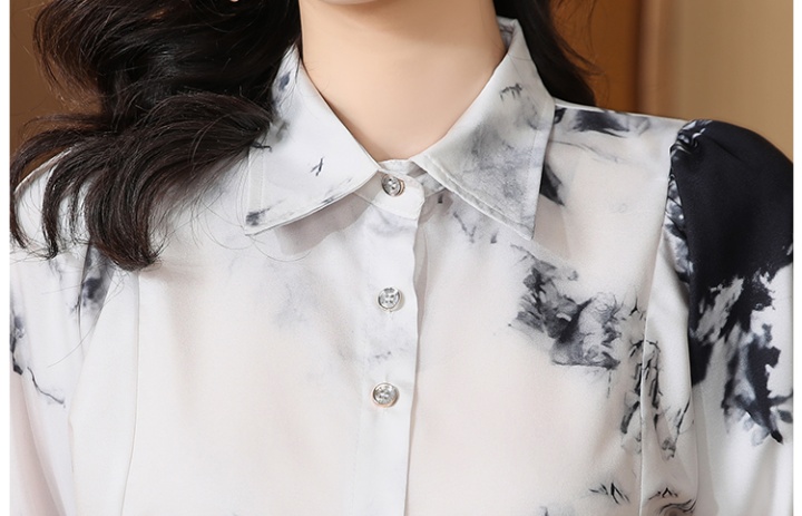 Silk temperament real silk ink summer shirt for women