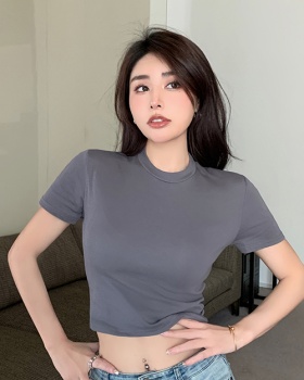 Half high collar T-shirt bottoming shirt for women