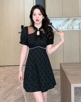 Retro bow temperament Chinese style refinement dress for women