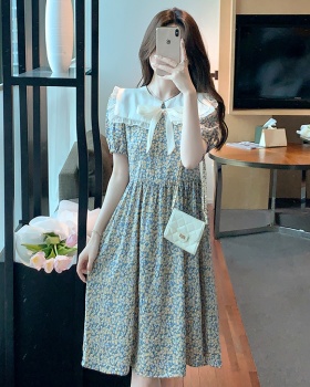 Sweet thin doll collar summer Korean style retro dress