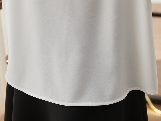 Bow chiffon short sleeve shirt France style white tops