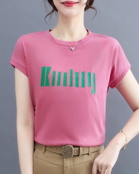 Summer short tops Casual pure cotton T-shirt for women