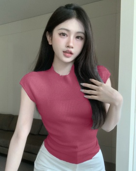 Summer bandage temperament knitted hollow tops