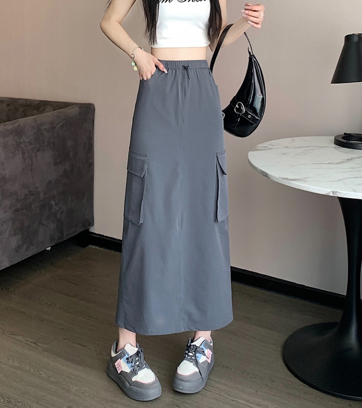 Long split skirt high waist work clothing for women
