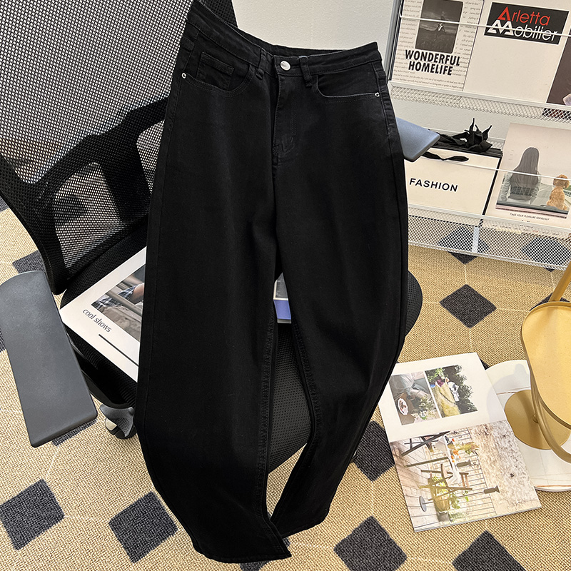 Tight slim straight jeans summer black pencil pants