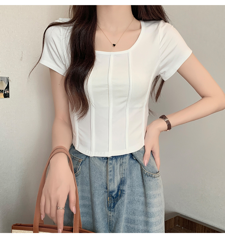 Slim summer T-shirt short Korean style tops for women