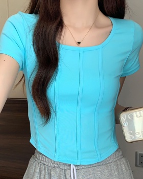 Slim summer T-shirt short Korean style tops for women