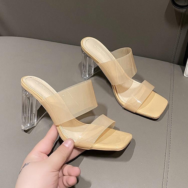 Square head slippers fashion shoes for women