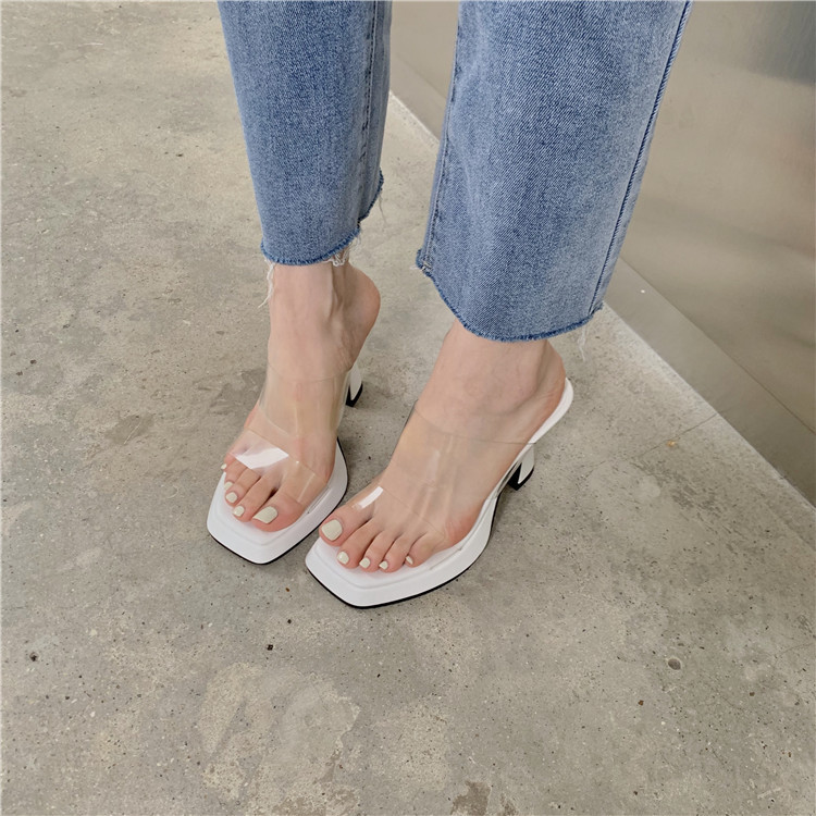 Transparent slippers European style sandals for women