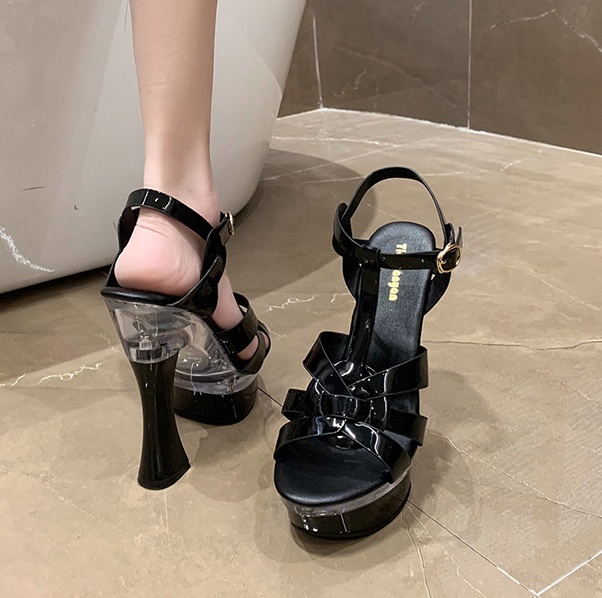 Thick fashion pure shoes pointed cross sexy sandals