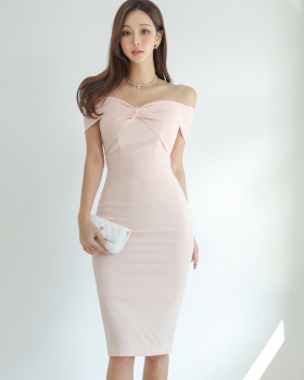 Lady tight pure fashion simple summer dress