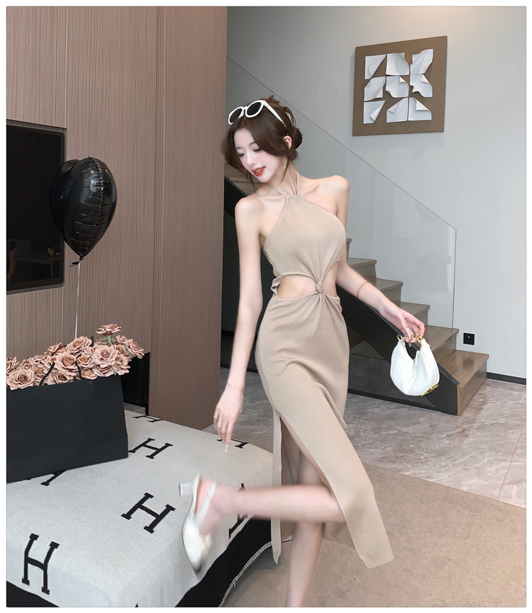 Fashion long dress halter dress for women