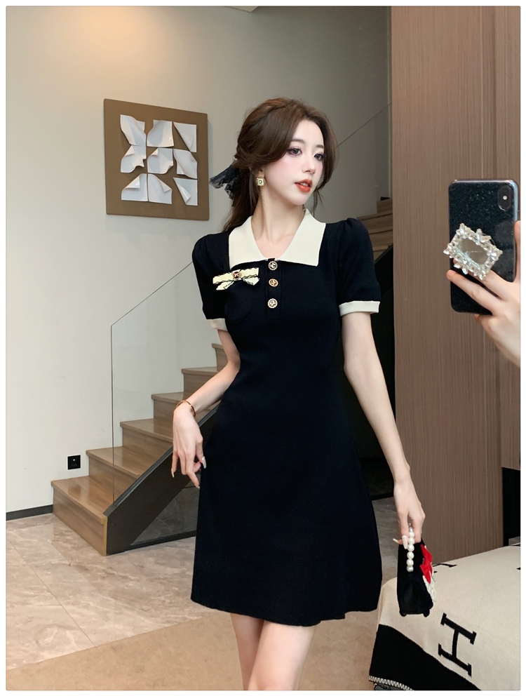 Knitted France style dress for women