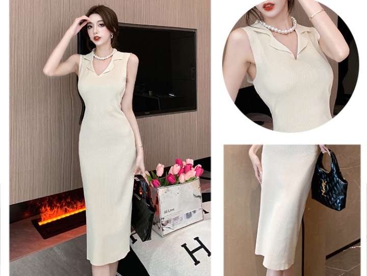 Korean style slim summer dress Casual knitted loose vest