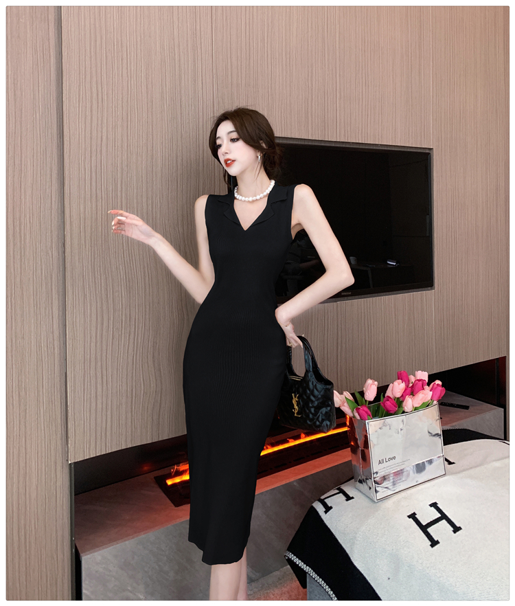 Korean style slim summer dress Casual knitted loose vest