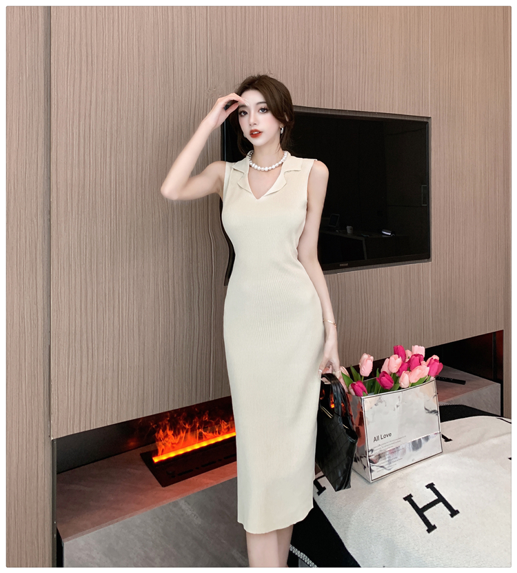 Korean style slim summer dress Casual knitted loose vest