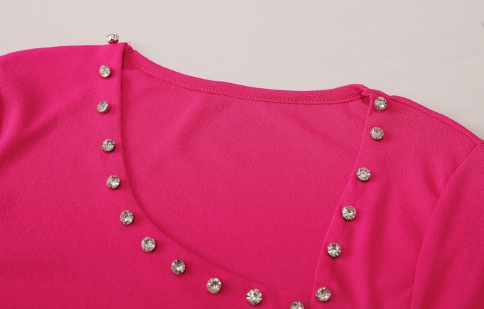 Summer rhinestone clavicle all-match tops