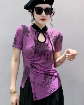 Retro ink tops summer fashion small shirt for women