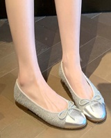 Sweet ballet splice flat low bow shoes for women