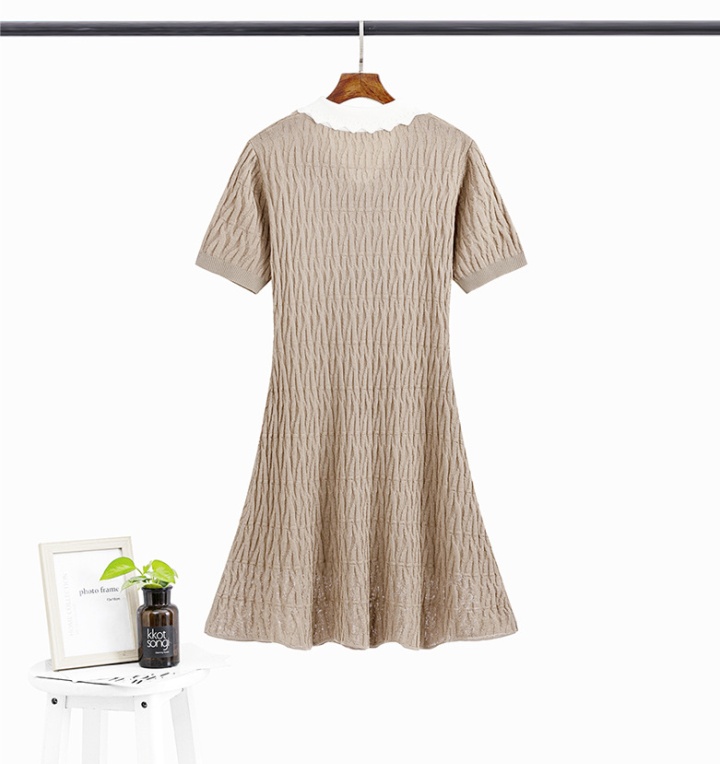Knitted short sleeve summer dress for women