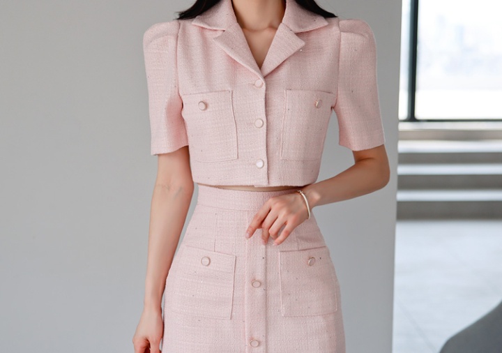 Korean style skirt slim jacket 2pcs set for women