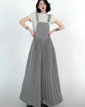 Gray strap dress spring dress 2pcs set for women