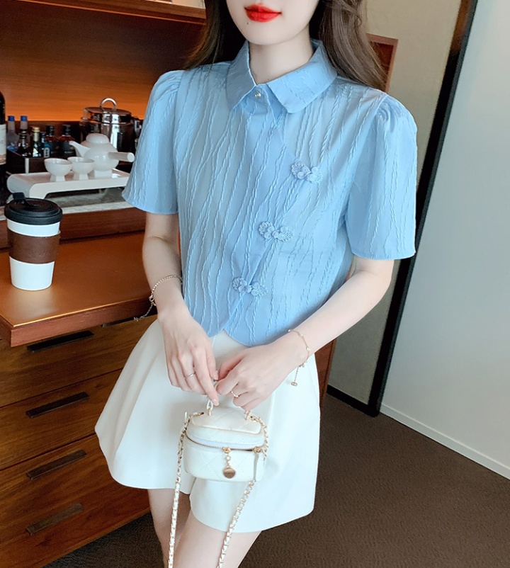 Short Chinese style shirt short sleeve tops for women
