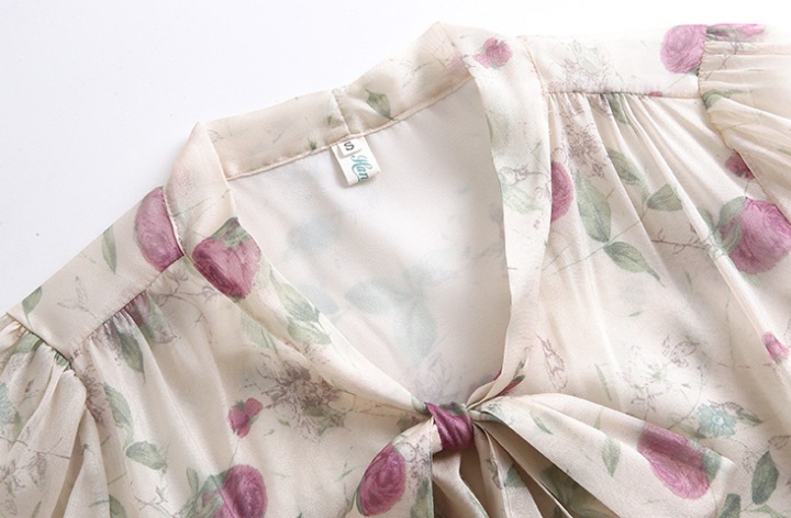 Summer bow bottoming shirt tender tops for women