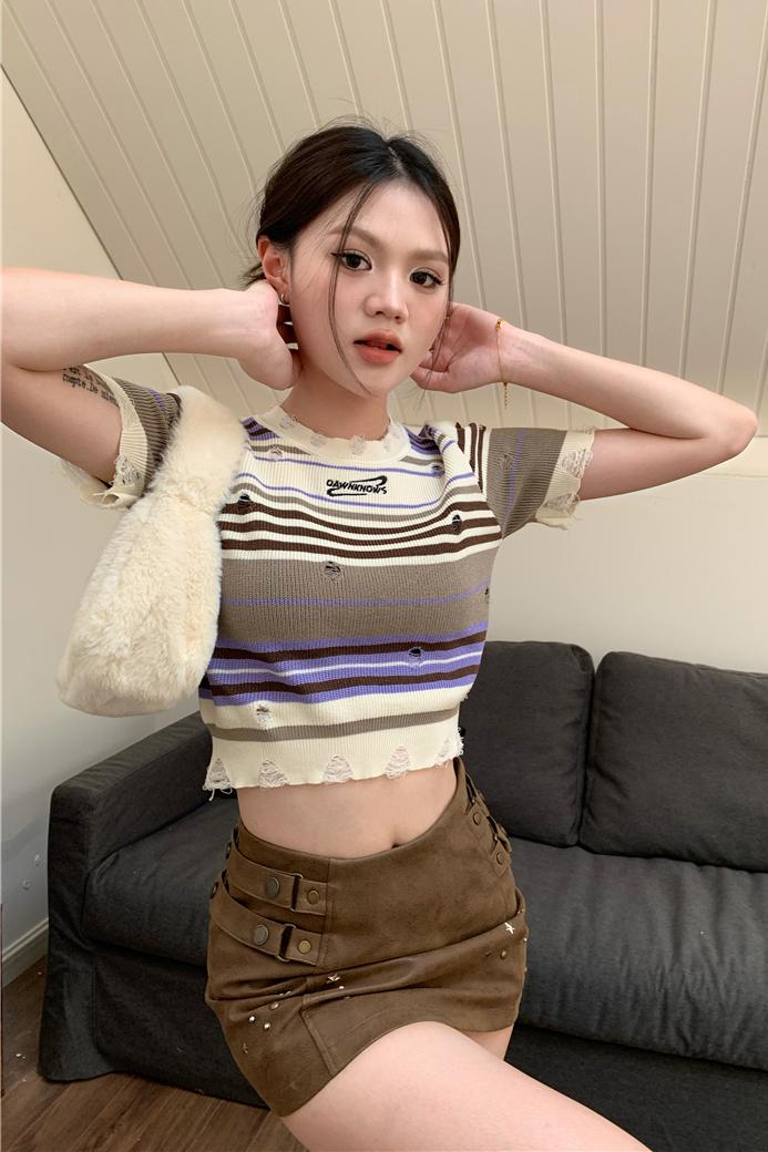 Spicegirl retro stripe short sweater