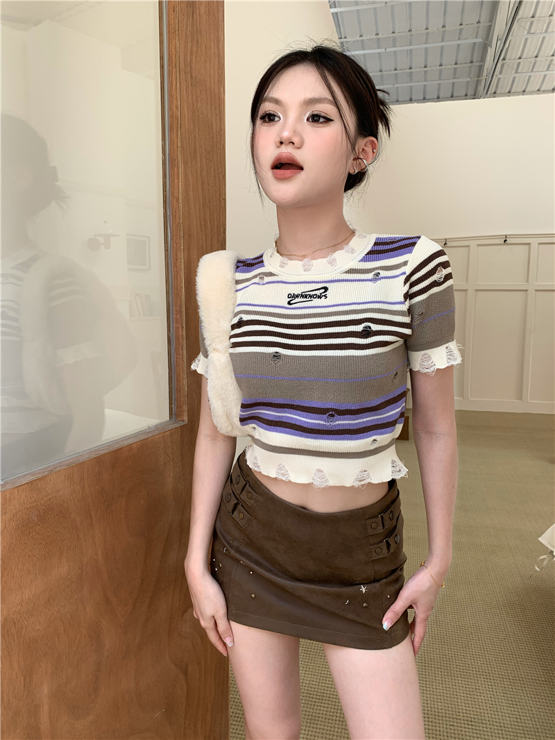 Spicegirl retro stripe short sweater