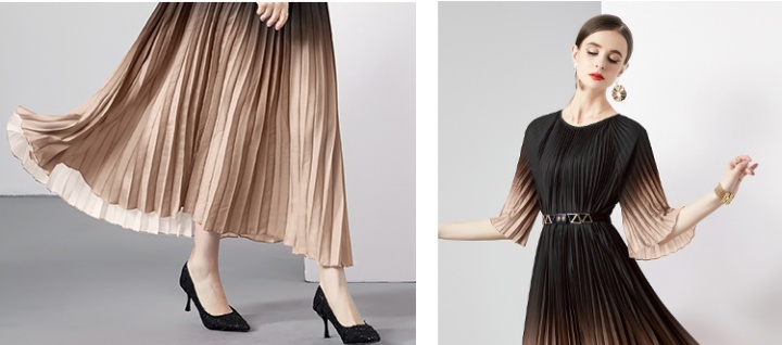 Big skirt quality organ Pleats Please pleated blooming dress