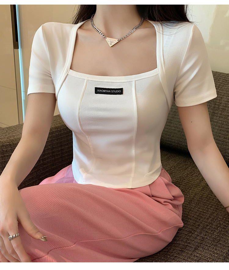 Spicegirl short sleeve T-shirt square collar short tops